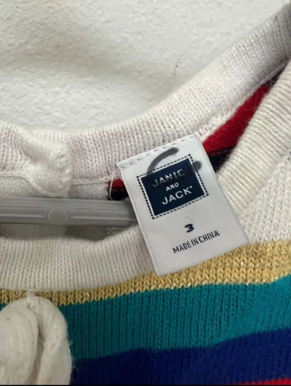 Janie and Jack Multicolored Striped Knit Ruffle Dress Size 3